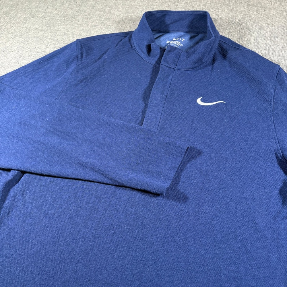 Nike Dri-FIT Quarter Zip Pullover Mens Large Blue Long Sleeve Standard Fit Top